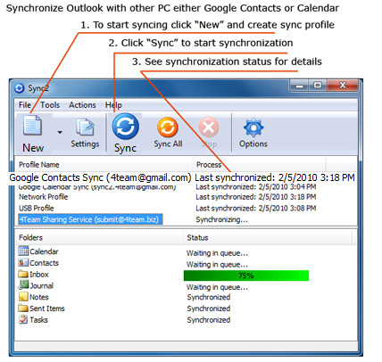Sync2 for Outlook Screenshot